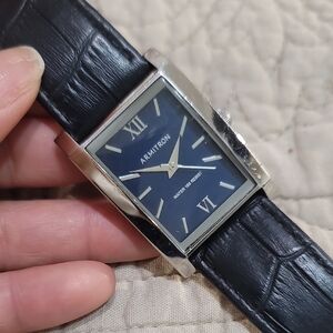 Armitron Silver Case Watch with Black Strap